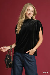 Umgee Velvet Mock Neck Sleeveless Blouse, , $ 48.00, A Moment Of Now™