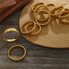 Luxurious Titanium Steel Gold-Plated Ring, Rings, $ 13.00, A Moment Of Now™