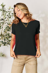 Solid Casual Round Neck Short Sleeve T-Shirt, T-shirts, $ 19.00, A Moment Of Now™