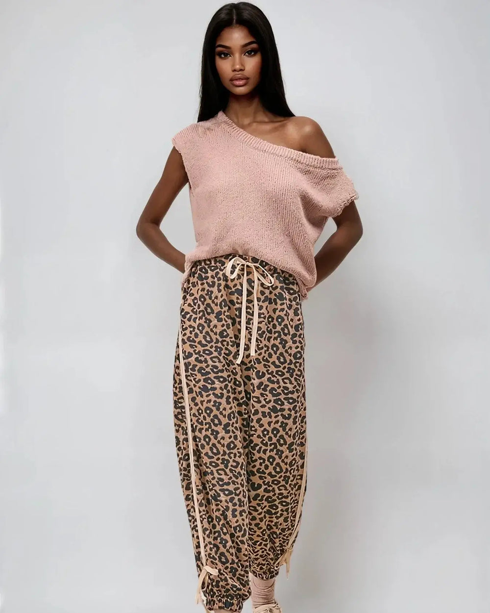 Wild Prowess Jogger – Leopard Luxe Waffle Knit, Clothing, $ 48.00, A Moment Of Now™