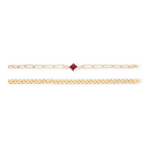 Birthstone Gabi Curb Bracelet Stack - 14K Gold Filled Chain Bracelets | Boutique In USA, Bracelets, $ 128.00, A Moment Of Now™