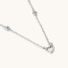 Moissanite 925 Sterling Silver Heart Necklace, Necklaces, $ 68.00, A Moment Of Now™