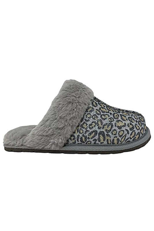 Diggy Grey Leopard Winter Slipper - Cozy & Stylish, slipper, $ 57.95, A Moment Of Now™