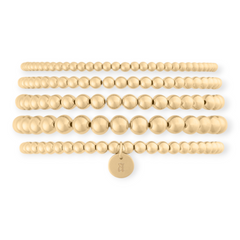 Old English Initial Juno Five Bracelet Stack | 14K Gold Filled, Bracelets, $ 336.00, A Moment Of Now™
