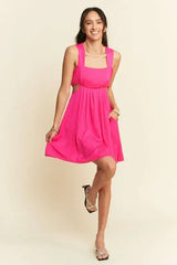 Hot Pink Washed Satin Cutout Bandeau Mini Dress, Dresses, $ 59.00, A Moment Of Now™
