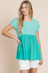 Mint Pleated Babydoll Top Plus Size - Trendy Style, Tops, $ 25.00, A Moment Of Now™