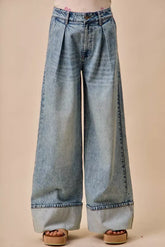 SO ME Mid Rise Plated Wid Leg Denim Jean | Boutique In USA, Jeans, $ 68.00, A Moment Of Now™