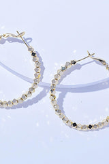 Elegant Black Gold Alloy Hoop Earrings - Chic Accessory, Earrings, $ 19.00, A Moment Of Now™