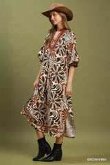 Abstract Print Midi Dress | Boutique In USA, Dresses, $ 69.00, A Moment Of Now™