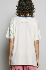 Cream American Flag Color Block Side Slit Cotton Top | Boutique In USA, Tops, $ 45.00, A Moment Of Now™