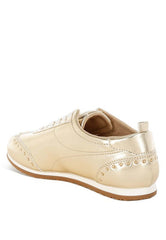 Yorika Gold Studded Metallic Pleather Sneakers, Sneakers, $ 87.95, A Moment Of Now™