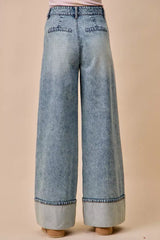 SO ME Mid Rise Plated Wid Leg Denim Jean | Boutique In USA, Jeans, $ 68.00, A Moment Of Now™