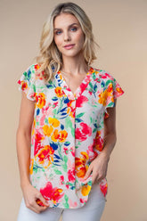 Colorful Plus Size Floral Woven Top - Chic & Versatile, Tops, $ 43.00, A Moment Of Now™