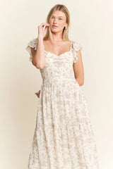 Ivory Ruffle Sleeve Tiered Maxi Dress Plus Size, Dresses, $ 75.00, A Moment Of Now™