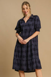 Dark Navy Plus Size Tiered Midi Dress - Chic Elegance, Dresses, $ 72.00, A Moment Of Now™