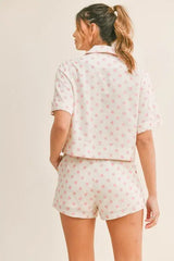 Chic Pink Polka Dot Collar Lounge Set, Sleepwear & Loungewear, $ 71.00, A Moment Of Now™