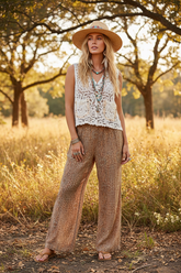 Off White Button Down Cropped Crochet Vest with Scalloped Edge