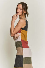Color Block Casual Sleeveless Side Slit Dress, Dresses, $ 53.95, A Moment Of Now™