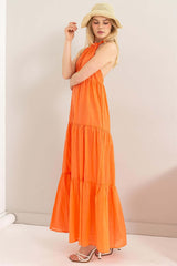 Orange Halter Neck Cover Up Maxi Dress, Dresses, $ 38.00, A Moment Of Now™