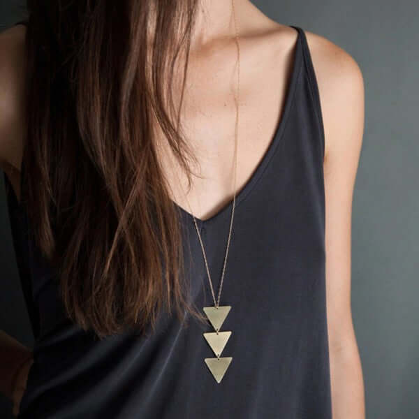 Triangle Life Pendant Long Necklace | Modern Jewelry, Necklaces, $ 15.95, A Moment Of Now™