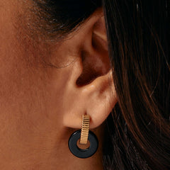 Black Onyx Textured Earrings | Boutique In USA, Earrings, $ 18.90, A Moment Of Now™