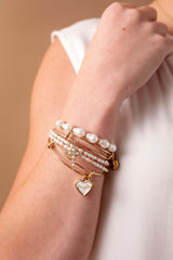 Daughter Mother of Pearl Bangle | Boutique In USA, Bracelets, $ 34.00, A Moment Of Now™