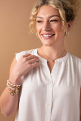 Daughter Mother of Pearl Bangle | Boutique In USA, Bracelets, $ 34.00, A Moment Of Now™