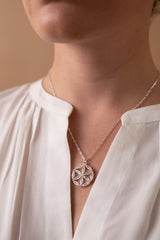 Faith and Family Rosette Pendant Necklace, Necklaces, $ 29.90, A Moment Of Now™