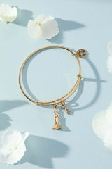 Bridal Gown Duo Charm Bangle, Bracelets, $ 34.00, A Moment Of Now™
