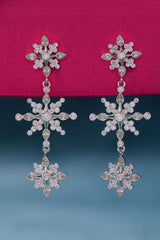 Crystal Snowflake Linear Earrings, Earrings, $ 48.00, A Moment Of Now™