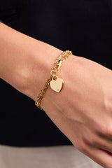 Heart Charm Double Paperclip Chain Bracelet, Bracelets, $ 28.00, A Moment Of Now™