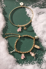Winter Wonderland Mitten and Snowflake Charm Bangle, Bracelets, $ 34.00, A Moment Of Now™