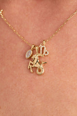 Capricorn Zodiac Charm Cluster Necklace, Necklaces, $ 54.00, A Moment Of Now™