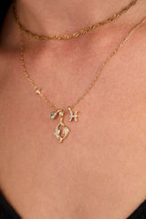 Pisces Zodiac Charm Cluster Necklace, Necklaces, $ 54.00, A Moment Of Now™