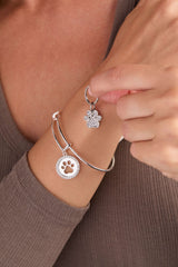 Paw Print Bangle & Pet Collar Charm Set of 2, Bracelets, $ 44.00, A Moment Of Now™