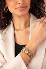 Pave Curb Chain Stretch Bracelet, Bracelets, $ 44.90, A Moment Of Now™