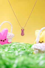 PEEPS® Pink Crystal Bunny Pendant Necklace, Necklaces, $ 44.00, A Moment Of Now™