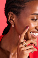 Puffy Heart Gemstone And Pearl Statement Ring, Rings, $ 38.00, A Moment Of Now™