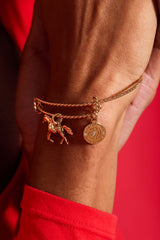 Horse Rope Textured Charm Bangle, Bracelets, $ 38.00, A Moment Of Now™