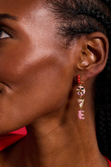 Sweet Shop 'Love' Linear Drop Statement Earrings