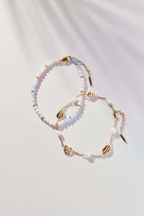 Sandy Peach Ombre Semi-Precious Beaded Anklet, Anklets, $ 38.00, A Moment Of Now™