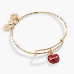 Teacher 'Grow, Inspire, Love' Apple Charm Bangle | Boutique In USA, Bracelets, $ 28.00, A Moment Of Now™