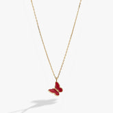 Pink Enamel Butterfly Necklace