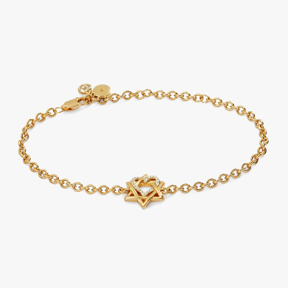 Star of David Heart Bracelet, 14kt Gold Plated | Boutique In USA, Bracelets, $ 88.00, A Moment Of Now™