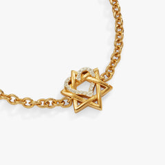 Star of David Heart Bracelet, 14kt Gold Plated | Boutique In USA, Bracelets, $ 88.00, A Moment Of Now™