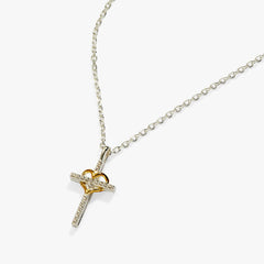 Cross And Heart Necklace, Sterling Silver | Boutique In USA, Necklaces, $ 98.00, A Moment Of Now™