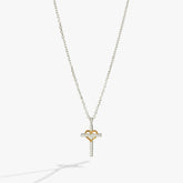 Cross And Heart Necklace, Sterling Silver, Necklaces, $ 98.00, A Moment Of Now™