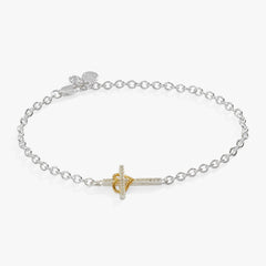Cross And Heart Bracelet, Sterling Silver | Boutique In USA, Bracelets, $ 88.00, A Moment Of Now™