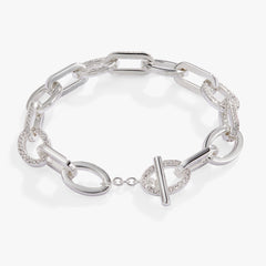 Oval Link Crystal Chain Toggle Bracelet, Bracelets, $ 29.90, A Moment Of Now™