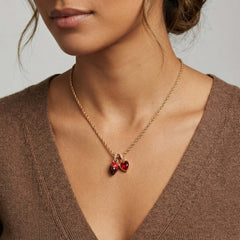 Chocolate-Covered Strawberry Duo Charm Pendant Necklace, Necklaces, $ 48.00, A Moment Of Now™
